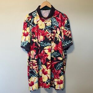 Greyson Floral Short Sleeve Polo in Red, Yellow & Teal